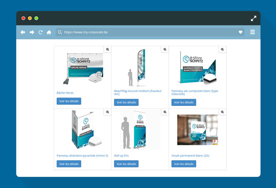 Produits standards présents sur l’e-store SCHMITZ